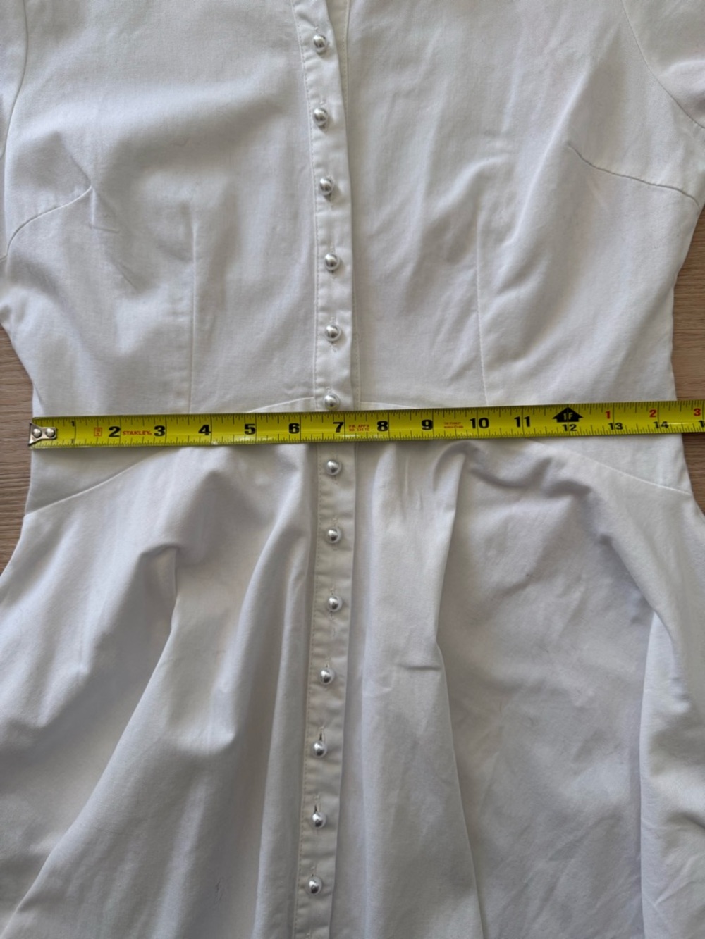 NWOT Missguided White Button-Front Long Sleeve Skater Shirt Dress - Picture 9 of 13